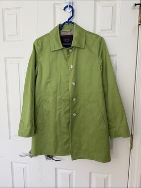 Coach Bright Green Single-Breasted Raincoat